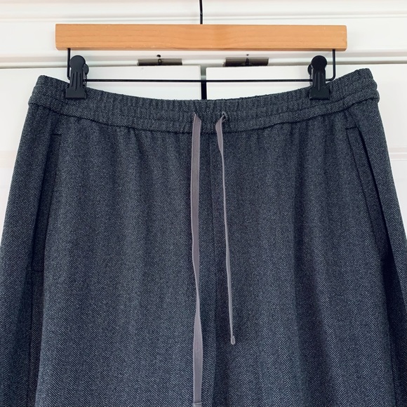 Eileen Fisher Drawstring Trouser Pants Slouchy Herringbone Gray Tapered Size S - Picture 4 of 8